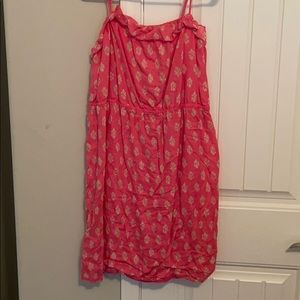 Hot pink linen dress